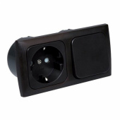 Strömuttag För Inbyggnad 220V Med Brytare Komplett Brun Strömuttag För Inbyggnad 220V Med Brytare Komplett Brun