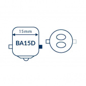 LED-lampa Vit/Röd BA15d Ø32x38mm 10-35V 0,6/1,6W 5/10 W LED-lampa Vit/Röd BA15d Ø32x38mm 10-35V 0,6/1,6W 5/10 W