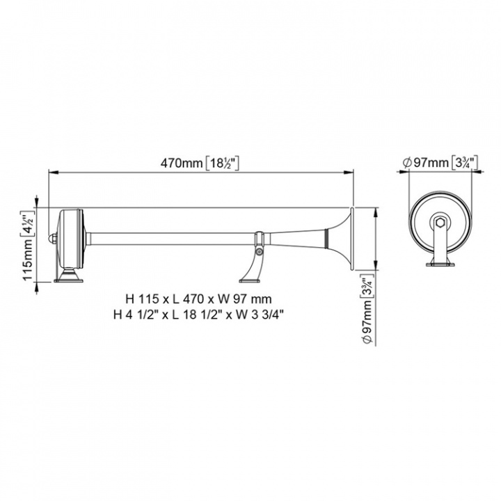 EMX1 Signalhorn Enkelt 24V