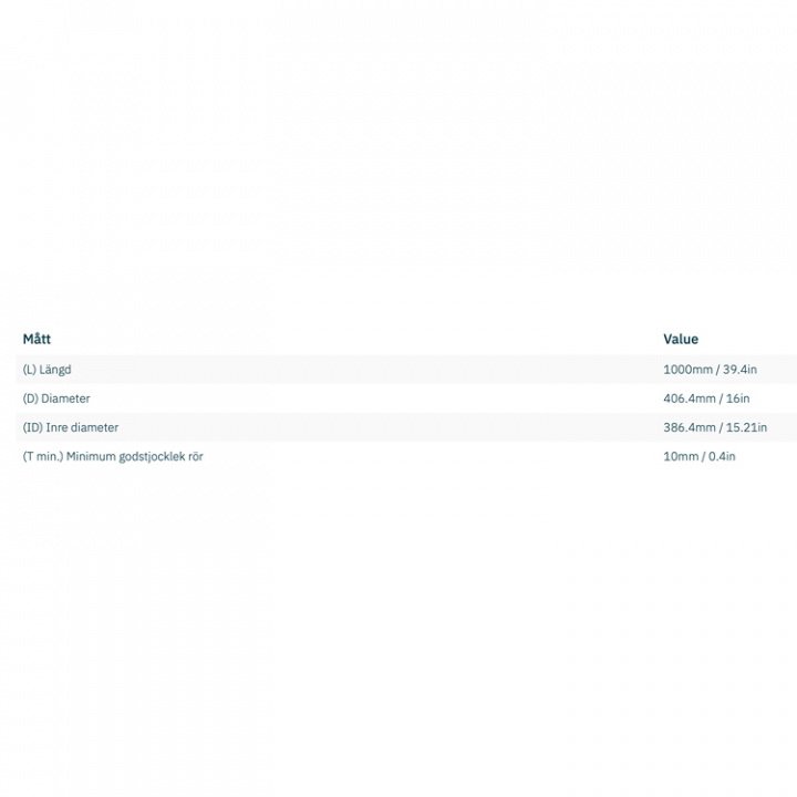 Trumma Stål Ø 386x10x1000mm