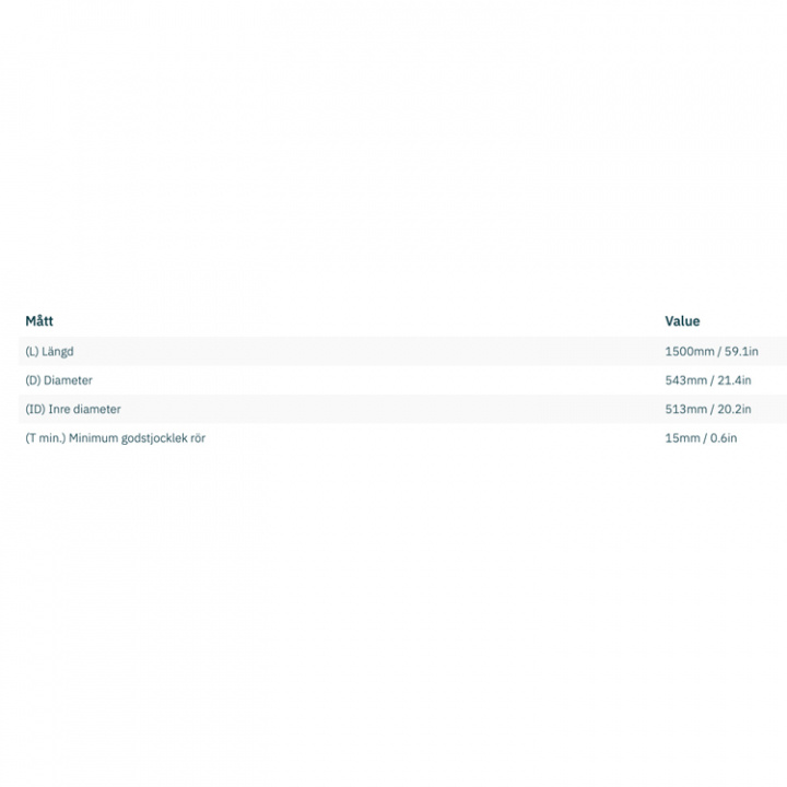 Tunnel Aluminium Ø513x15x1500mm (Alu-5083/5754)