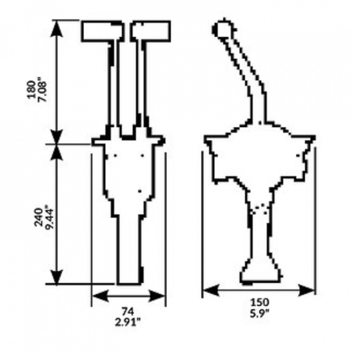 Reglage Toppmonterat Infällt Svart/Krom Dubbelt B50