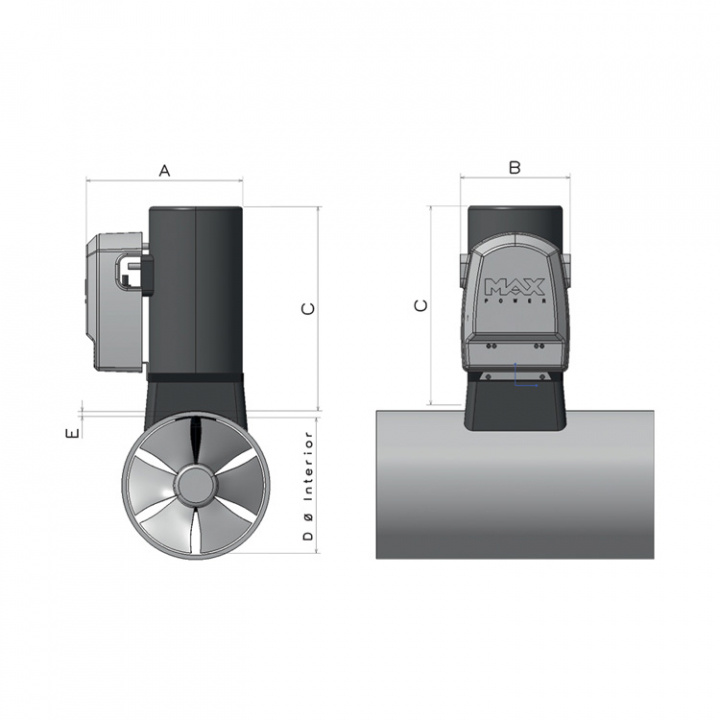 Bogpropeller CT25 12V Mono Komposit