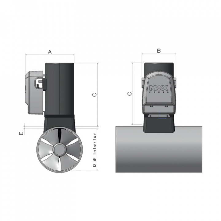 Bogpropeller CT35 12V Mono Komposit