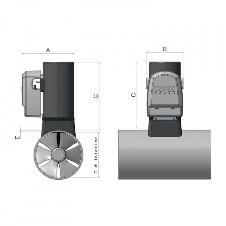 Bogpropeller CT45 12V Duo Komposit