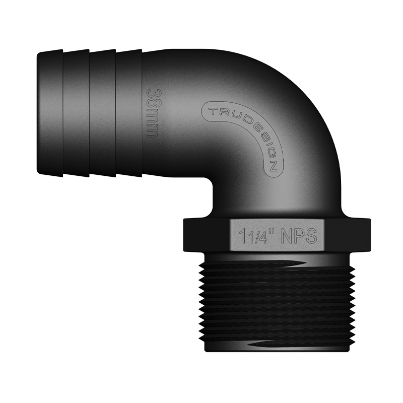 Slangnippel 90 Grader Utvändig Gänga - 1 1/4'' x 38mm Slang