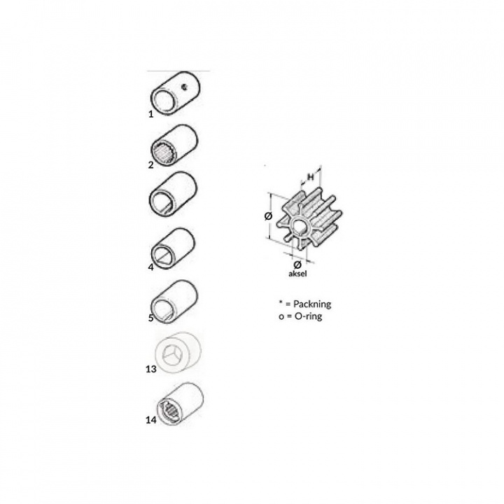 Impeller Universal Typ 1 51.8 mm
