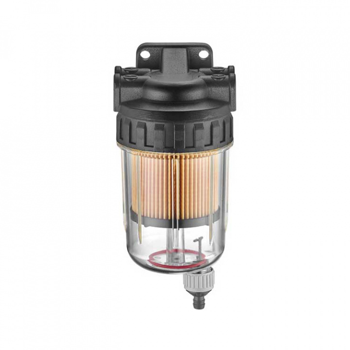 Bränslefilter Easterner 10 Micron Svart Aluminiumtopp & Avtappning 