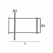 Avgasgenomföring Rak 130 mm Avgasgenomföring Rak 130 mm