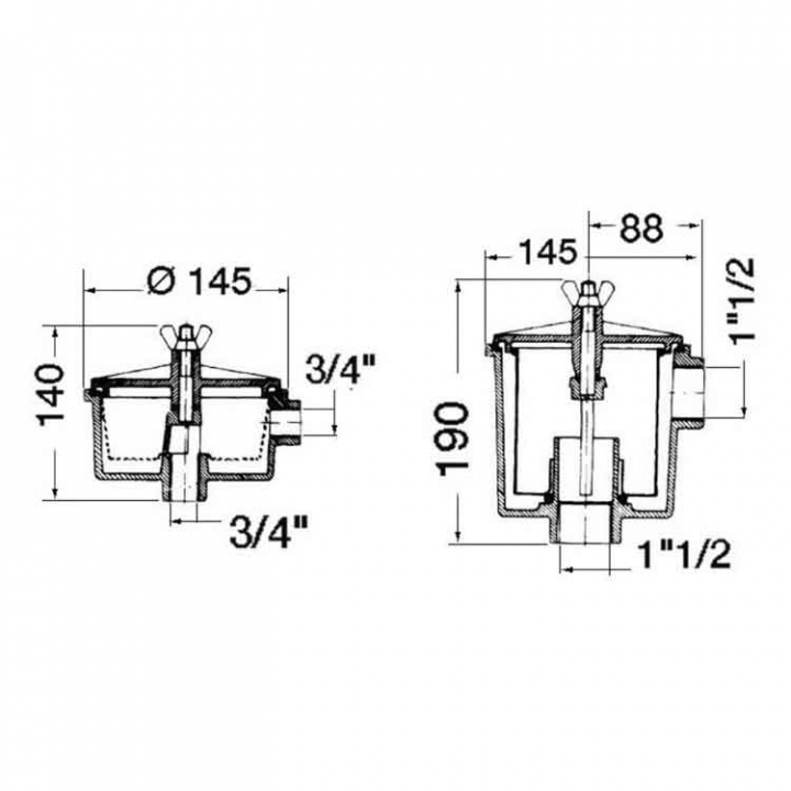 Sjövattenfilter Plast 150 3/4