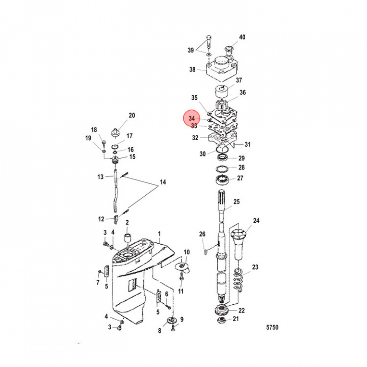 Impellerhusplatta Nedre 25-30 hk (161592)