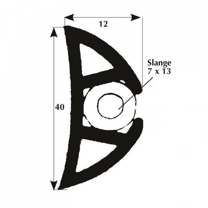 Fenderlist Med Läpp 40 mm Svart 50 m Rulle