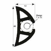 Fenderlist Med Läpp 40 mm Svart 50 m Rulle Fenderlist Med Läpp 40 mm Svart 50 m Rulle