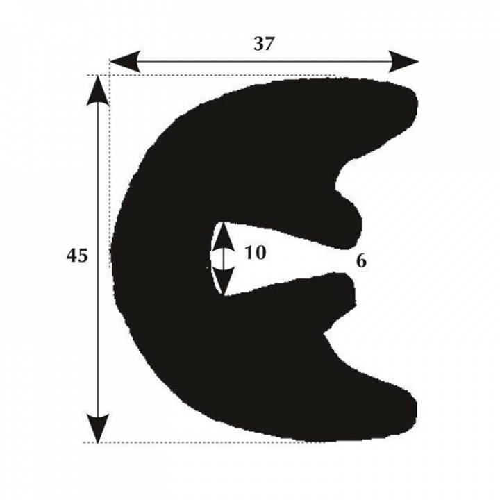 Fenderlist LM Stor 45x37 mm 10 mm Svart 50m Rulle