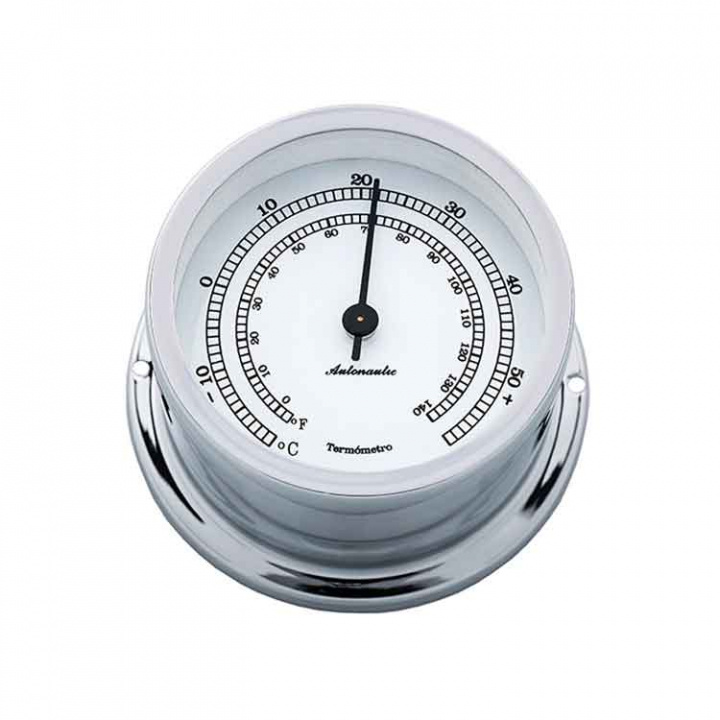 Minor 72 Termometer Ø72/50mm Förkromad Mässing