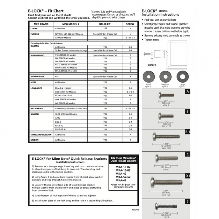 E-LOCK Singel (Universallås för marinelektronik)