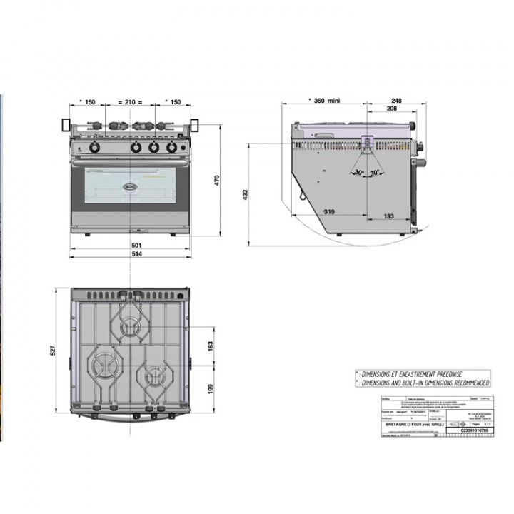 Bretagne 3-Lågig Grill