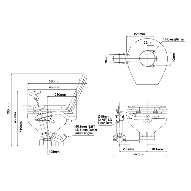 Manuell Toalett Comfort 2018