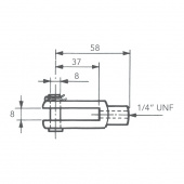 Gaffel 43C 1/4'' För Reglagekabel Med UNF Gaffel 43C 1/4'' För Reglagekabel Med UNF
