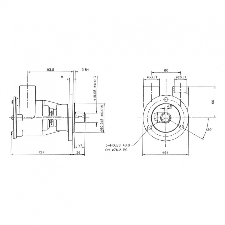 Pump brz flg 080 32mm Hose
