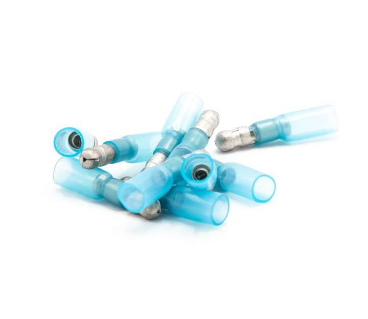 Krymp Rundstift Hane Blå (100-pack)