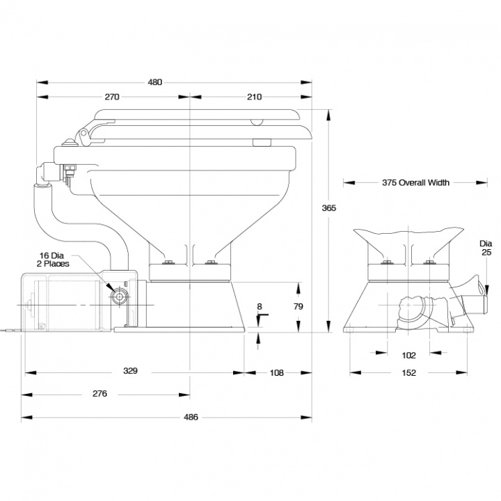 El-Toalett Comfort 12V/24V