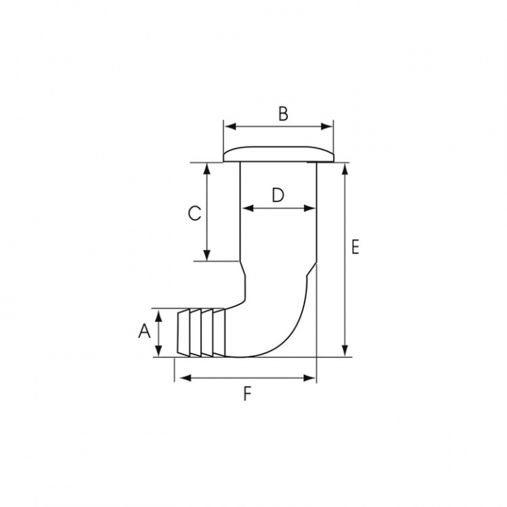 Bordsgenomföring Vinklad 90° Plast Vit 25 mm