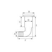 Bordsgenomföring Vinklad 90° Plast Vit 25 mm Bordsgenomföring Vinklad 90° Plast Vit 25 mm