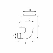 Bordsgenomföring Plast Vit 90° 38 mm Bordsgenomföring Plast Vit 90° 38 mm