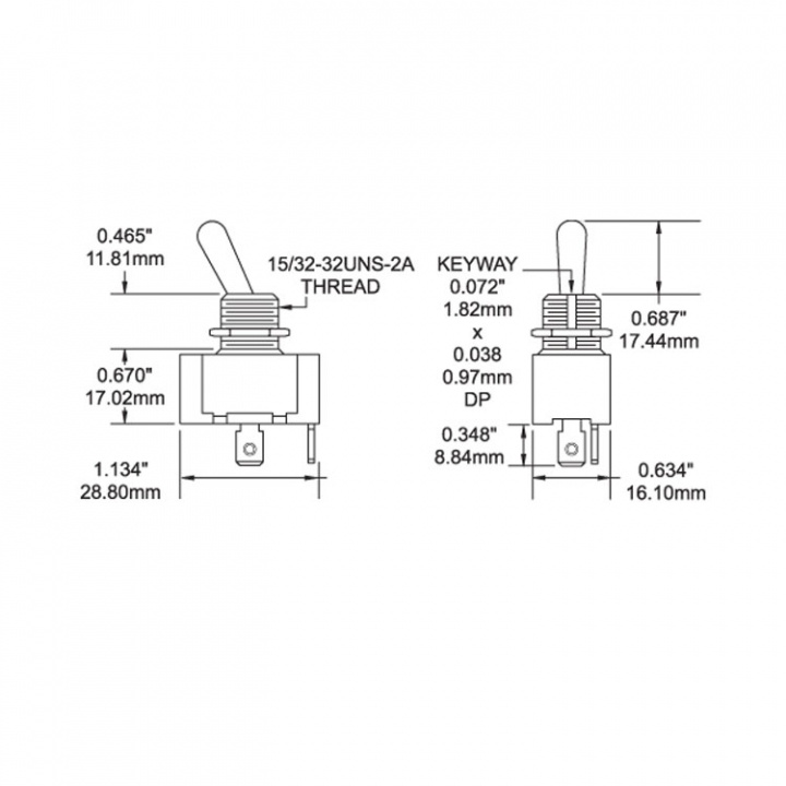 Strömbrytare PÅ/AV 12V 15A