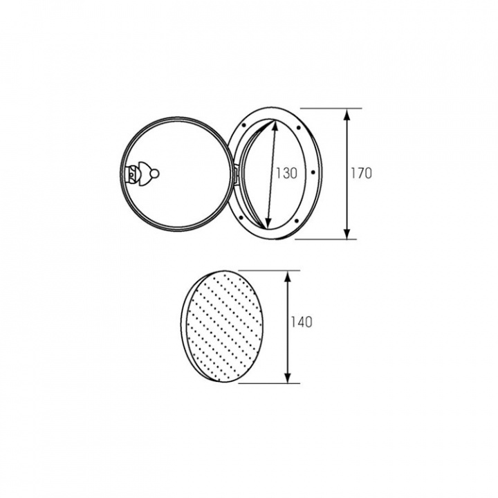 Inspektionslucka Svart 170 mm