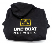 Hoodie Zip One Boat Network Svart