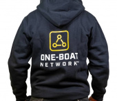 Hoodie Zip One Boat Network Svart