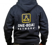Hoodie Zip One Boat Network Svart Hoodie Zip One Boat Network Svart