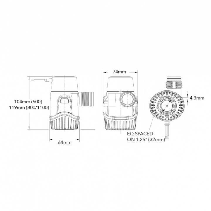 Rule pump 500 Automatisk