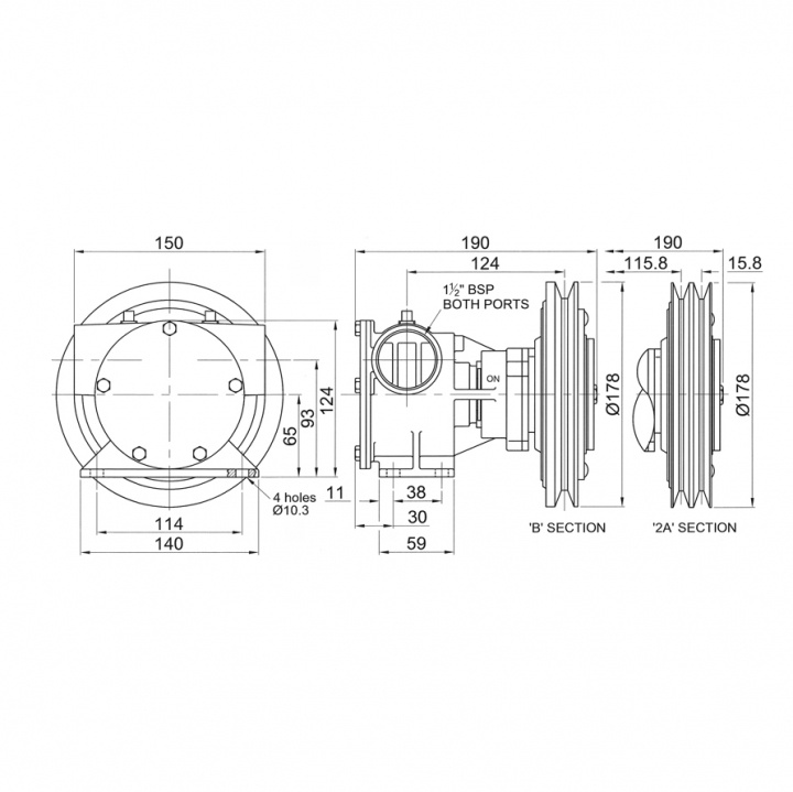 Pump Med Remskiva 50200 1 1/2