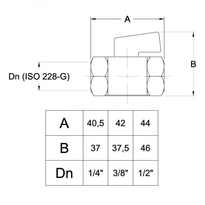 Mini kulventil Med Invändig Gänga