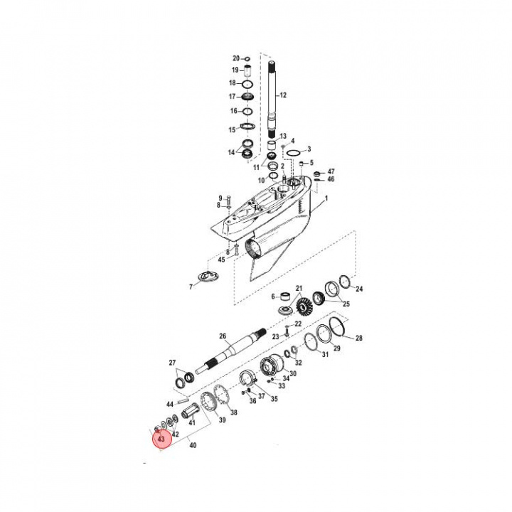 Propellermuttersats 3/4