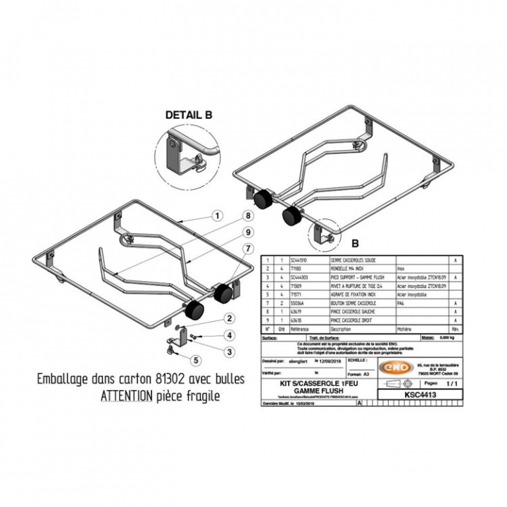 Kastrullhållarkit 1-flushhäll