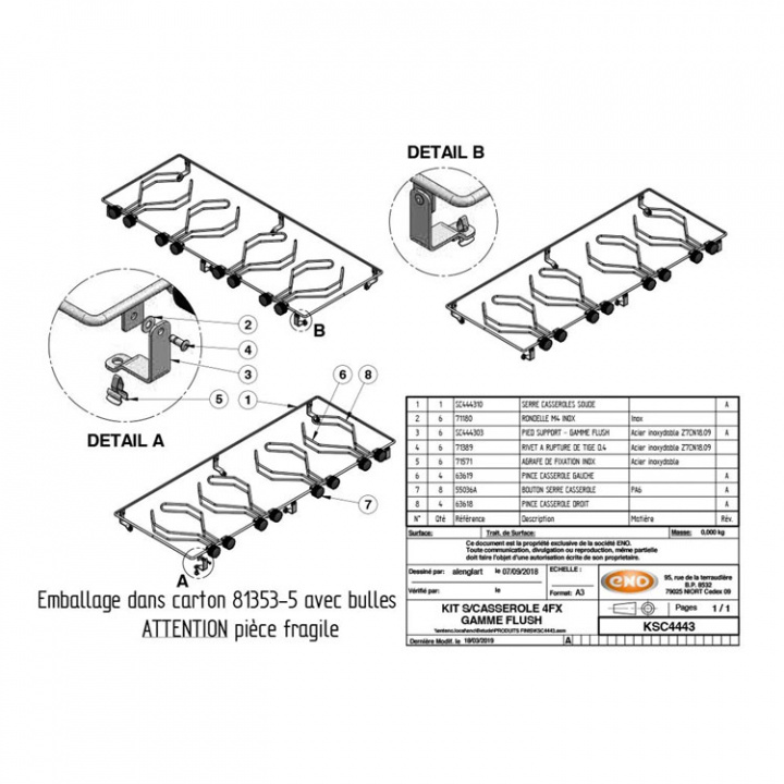 Kastrullhållarkit 4-Flushhäll
