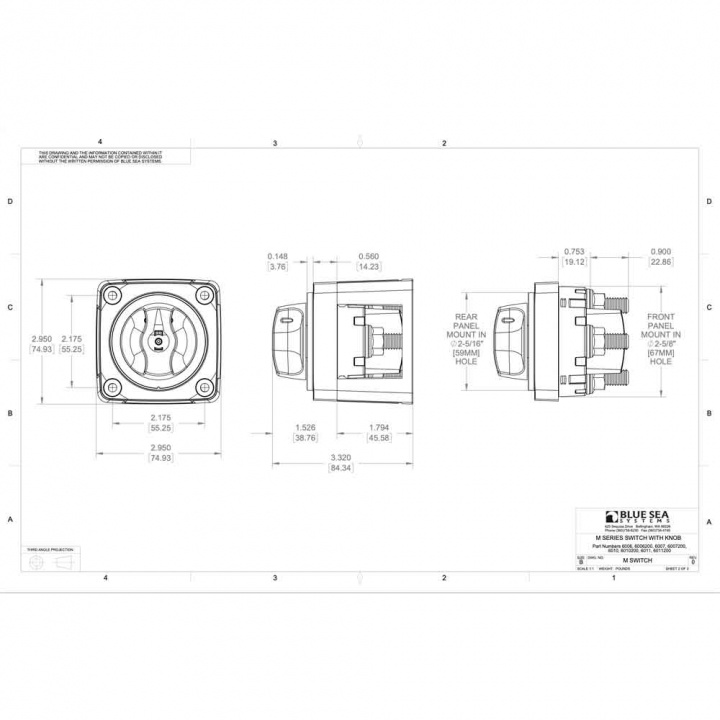 Huvudströmbrytare 3-positioner 300A