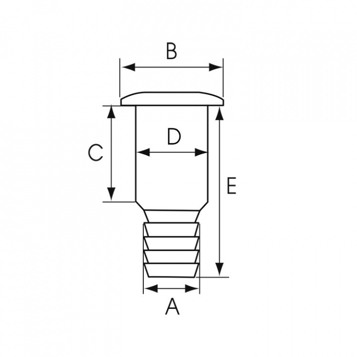 Bordsgenomföring Svart Plast Nippel 19 mm Rostfri Fläns 