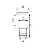 Bordsgenomföring Svart Plast Nippel 38 mm Rostfri Fläns  Bordsgenomföring Svart Plast Nippel 38 mm Rostfri Fläns