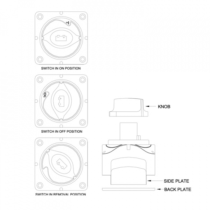 Kit 3x 701 Huvubrytare