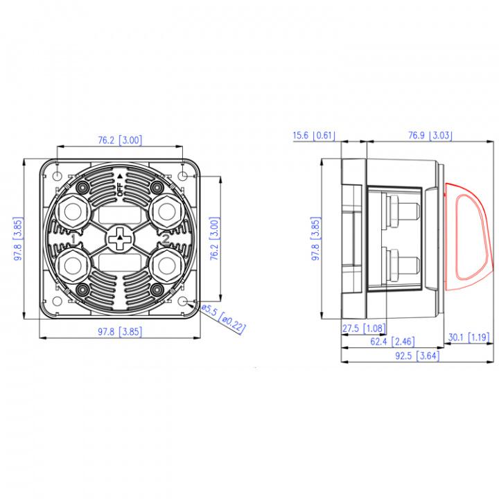 Huvudbrytare 2-polig EZ 400A