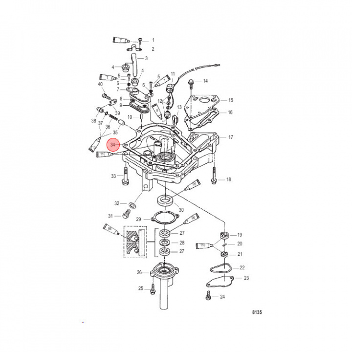 Packning Mercury/Mariner 4-6 hk (803508014)