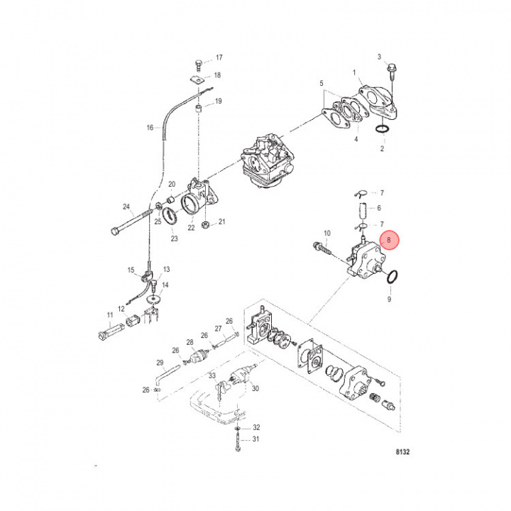 Bränslepump Mercury/Mariner 4-6 hk 4-takt (803529T06)