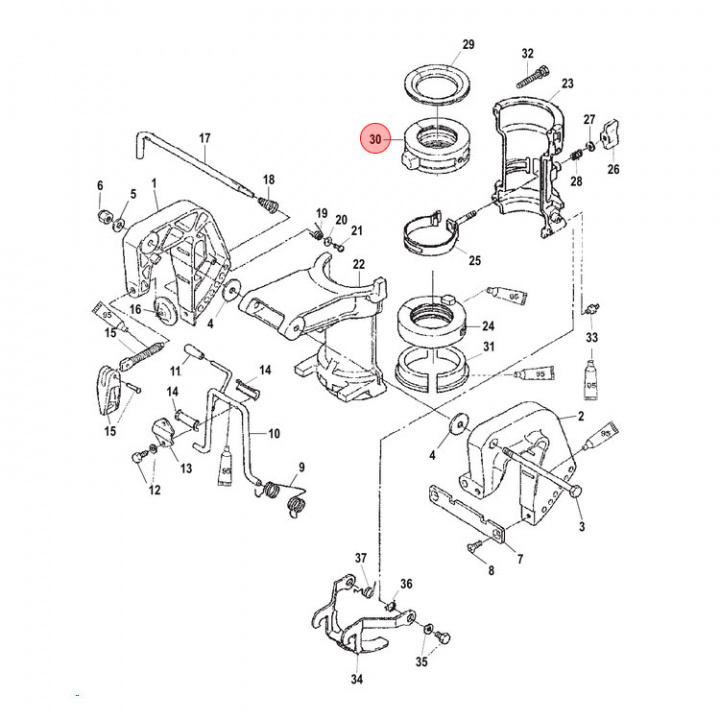 Gummibussning Övre Mercury/Mariner 4-6 hk (8035672)