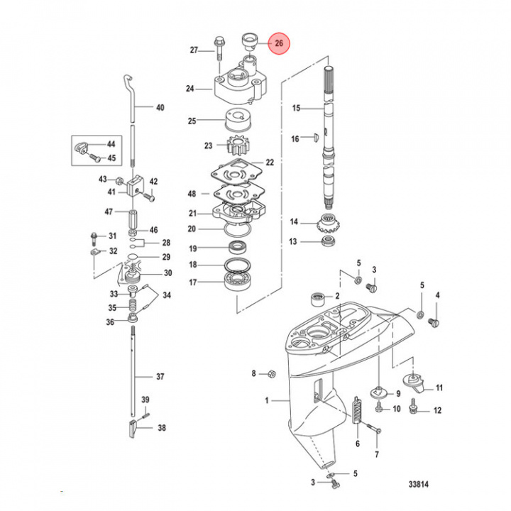 Tätning Mercury/Mariner 8-20 hk (8036674)