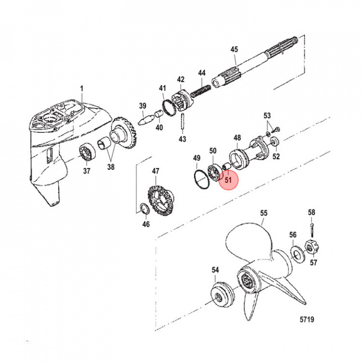 Nållager Mercury/Mariner 8-20 hk (803734)